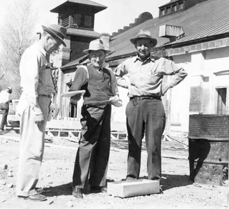 Henry Gonner burning old records at the Durango Steam Generating Plant, May 6, 1948. Photo courtesy of the Center of Southwest Studies, Fort Lewis College.